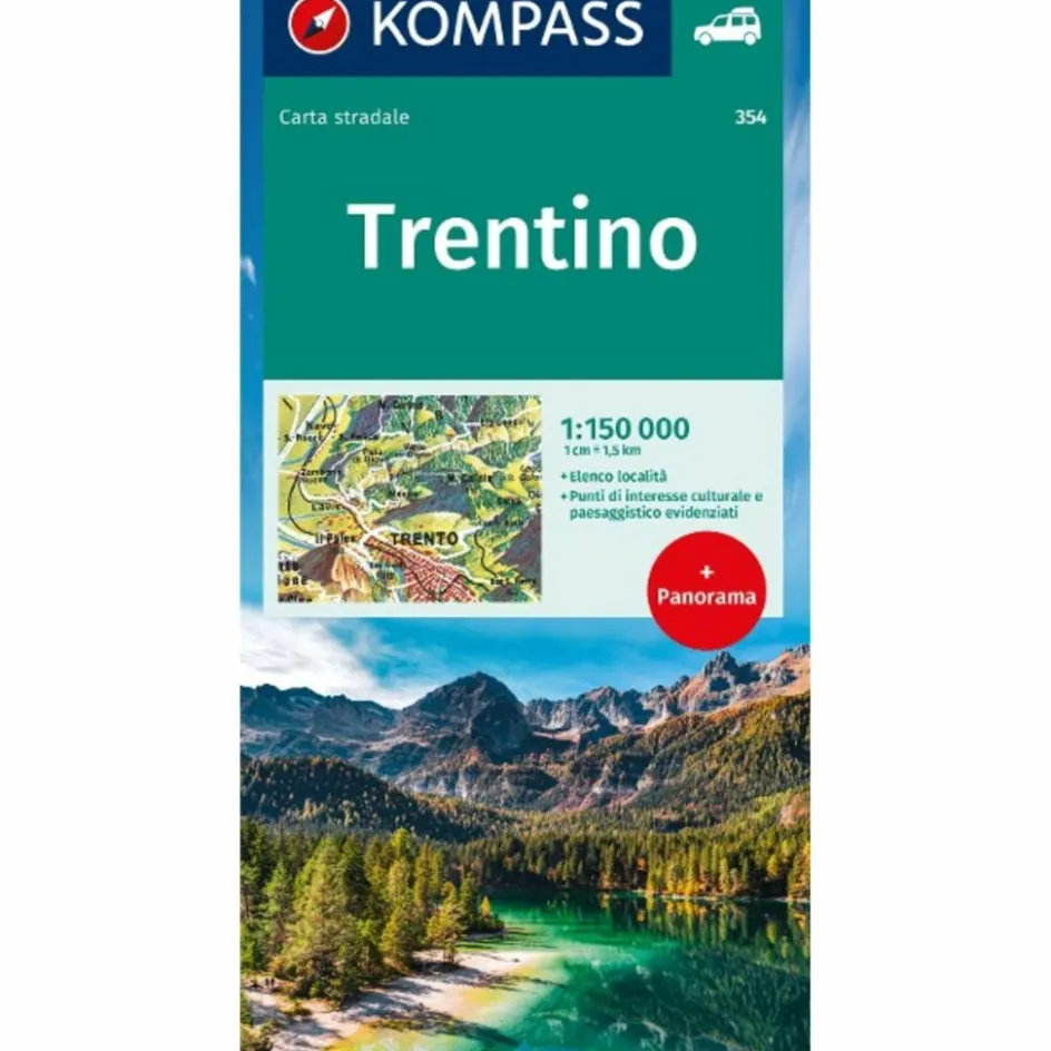 Straßenkarten|Straßenkarten^KOMPASS AUTOKARTE TRENTINO 1:150.000 - Straßenkarte