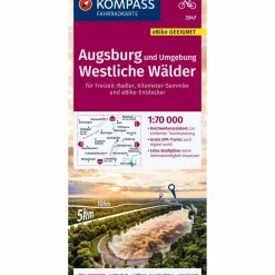 Fahrradkarten|Fahrradkarten^KOMPASS FAHRRADKARTE 3347 AUGSBURG UND UMGEBUNG