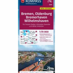 Fahrradkarten|Fahrradkarten^KOMPASS FAHRRADKARTE 3340 BREMEN, OLDENBURG, BREMERHAVEN