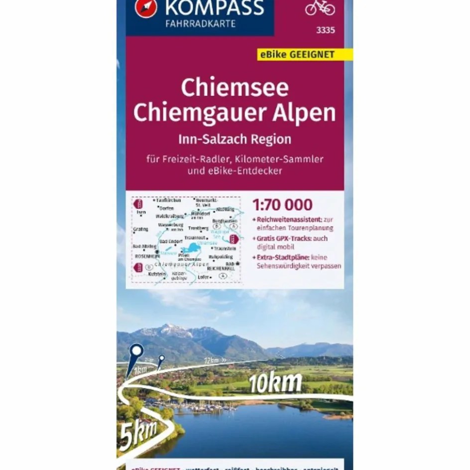 Fahrradkarten|Fahrradkarten^KOMPASS FAHRRADKARTE 3335 CHIEMSEE - CHIEMGAUER ALPEN