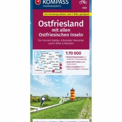 Best KOMPASS FAHRRADKARTE 3322 OSTFRIESLAND Fahrradkarten|Fahrradkarten