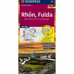 Discount KOMPASS FAHRRADKARTE 3356 RHÖN, FULDA 1:70.000 Fahrradkarten|Fahrradkarten