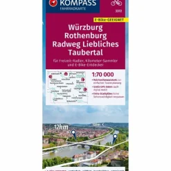 Outlet KOMPASS FAHRRADKARTE 3372 WÜRZBURG, ROTHENBURG Fahrradkarten|Fahrradkarten