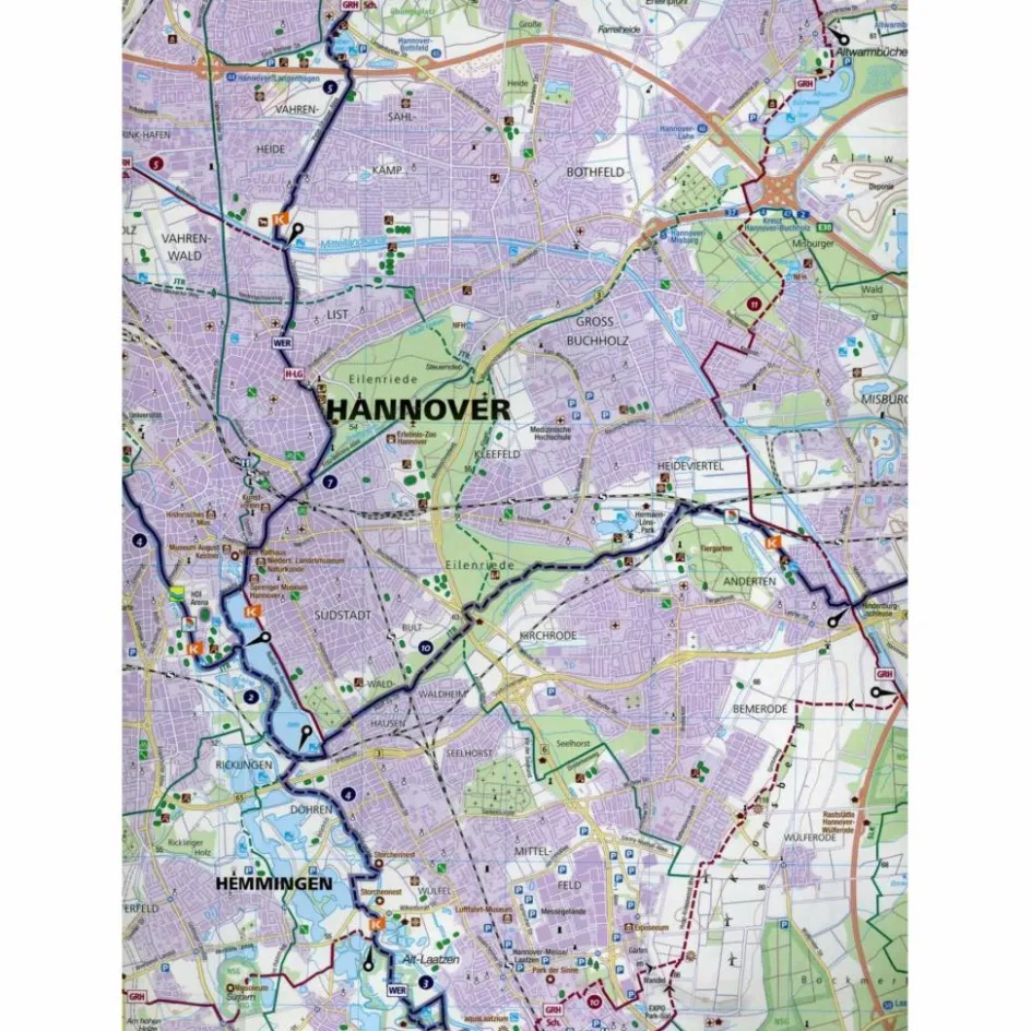 KOMPASS FAHRRADKARTE HANNOVER, HILDESHEIM 1:50.000, FK 3215 - Fahrradkarte Fahrradkarten|Fahrradkarten