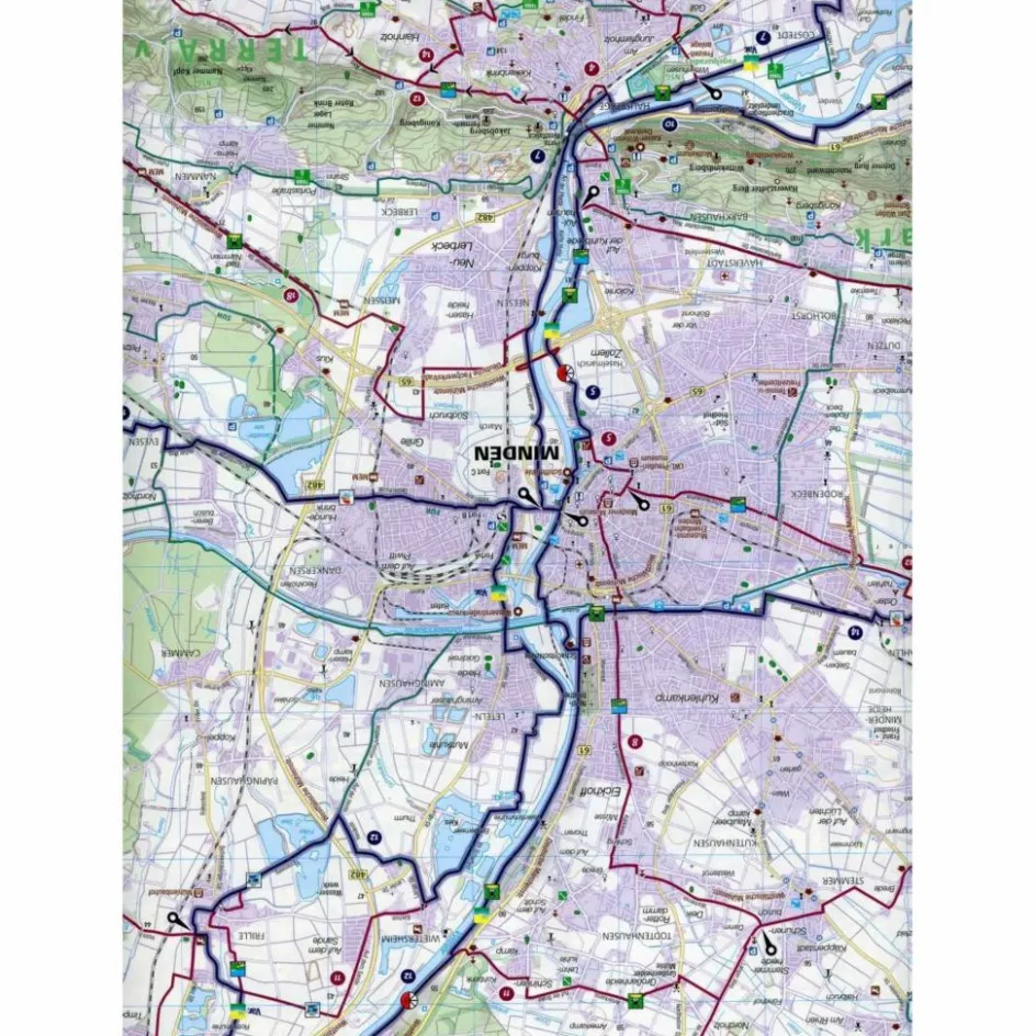 Best KOMPASS FAHRRADKARTE MÜHLENKREIS MINDEN, LÜBBECKE 1:50.000, - Fahrradkarte Fahrradkarten|Fahrradkarten