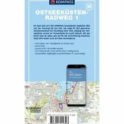 Outlet KOMPASS FAHRRAD-TOURENKARTE OSTSEEKÜSTENRADWEG 1 Fahrradkarten|Fahrradkarten