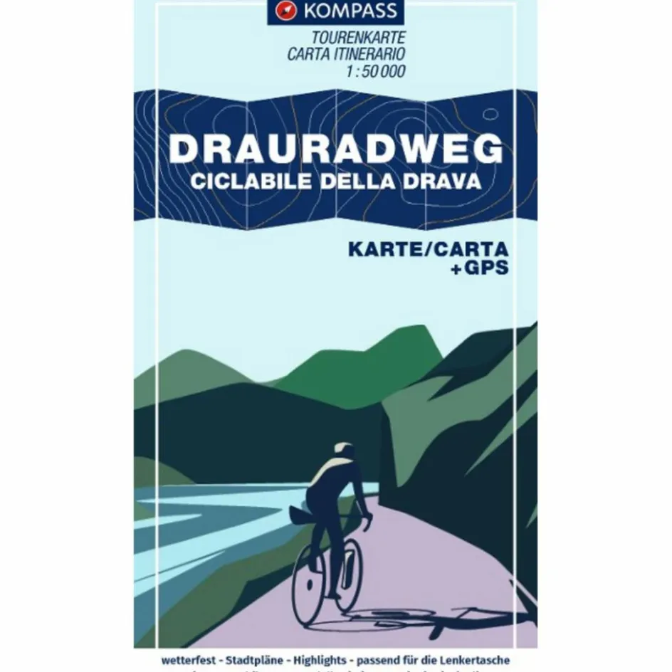 Best KOMPASS FAHRRAD-TOURENKARTE DRAURADWEG Fahrradkarten|Fahrradkarten