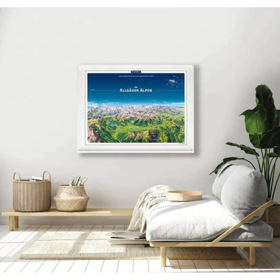 Sale KOMPASS PANORAMA DIE ALLGÄUER ALPEN, POSTER Wandkarten Und Poster