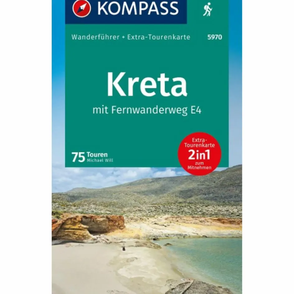 KOMPASS WANDERFÜHRER KRETA MIT WEITWANDERWEG E4, 75 TOUREN Wanderführer