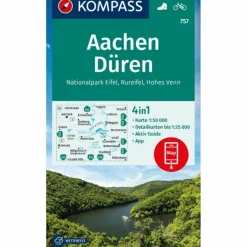 Wanderkarten Und Winterkarten|Wanderkarten Und Winterkarten^KOMPASS WANDERKARTE 757 AACHEN, DÜREN, NATIONALPARK EIFEL