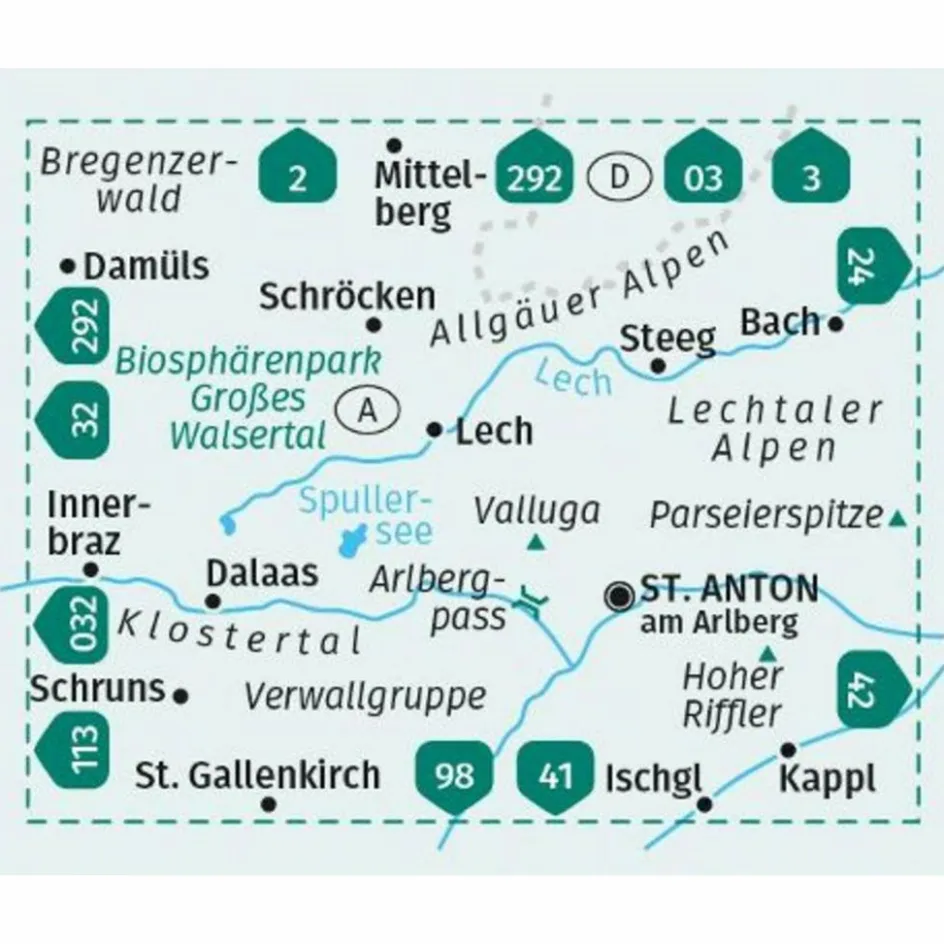 Wanderkarten Und Winterkarten|Wanderkarten Und Winterkarten^KOMPASS WANDERKARTE 33 ARLBERG, VERWALLGRUPPE 1:50.000