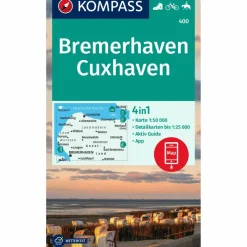 Wanderkarten Und Winterkarten|Wanderkarten Und Winterkarten^KOMPASS WANDERKARTE 400 BREMERHAVEN-CUXHAVEN 1:50.000