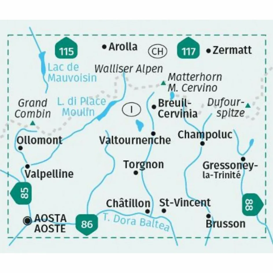 Discount KOMPASS WANDERKARTE 87 BREUIL-CERVINIA, ZERMATT 1:50.000 Wanderkarten Und Winterkarten|Wanderkarten Und Winterkarten