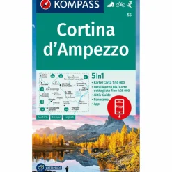 Wanderkarten Und Winterkarten|Wanderkarten Und Winterkarten^KOMPASS WANDERKARTE 55 CORTINA D'AMPEZZO
