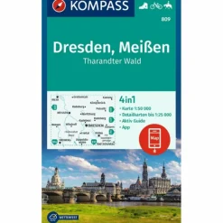 Wanderkarten Und Winterkarten|Wanderkarten Und Winterkarten^KOMPASS WANDERKARTE 809 DRESDEN, MEIßEN, THARANDTER WALD