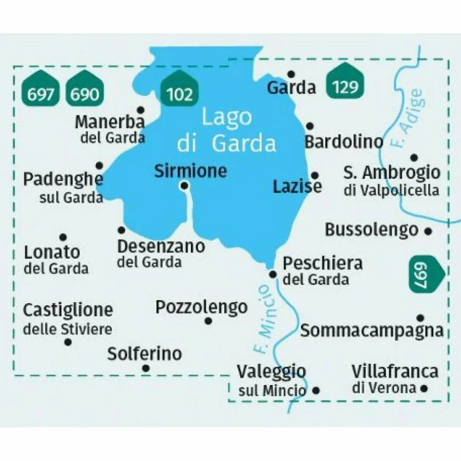 Wanderkarten Und Winterkarten|Wanderkarten Und Winterkarten^KOMPASS WANDERKARTE 695 GARDASEE SÜD, BASSO GARDA 1:25.000