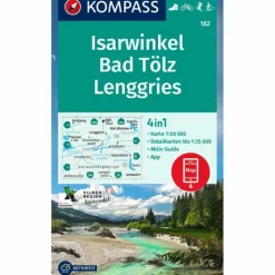 KOMPASS WANDERKARTE 182 ISARWINKEL, BAD TÖLZ, LENGGRIES Wanderkarten Und Winterkarten|Wanderkarten Und Winterkarten