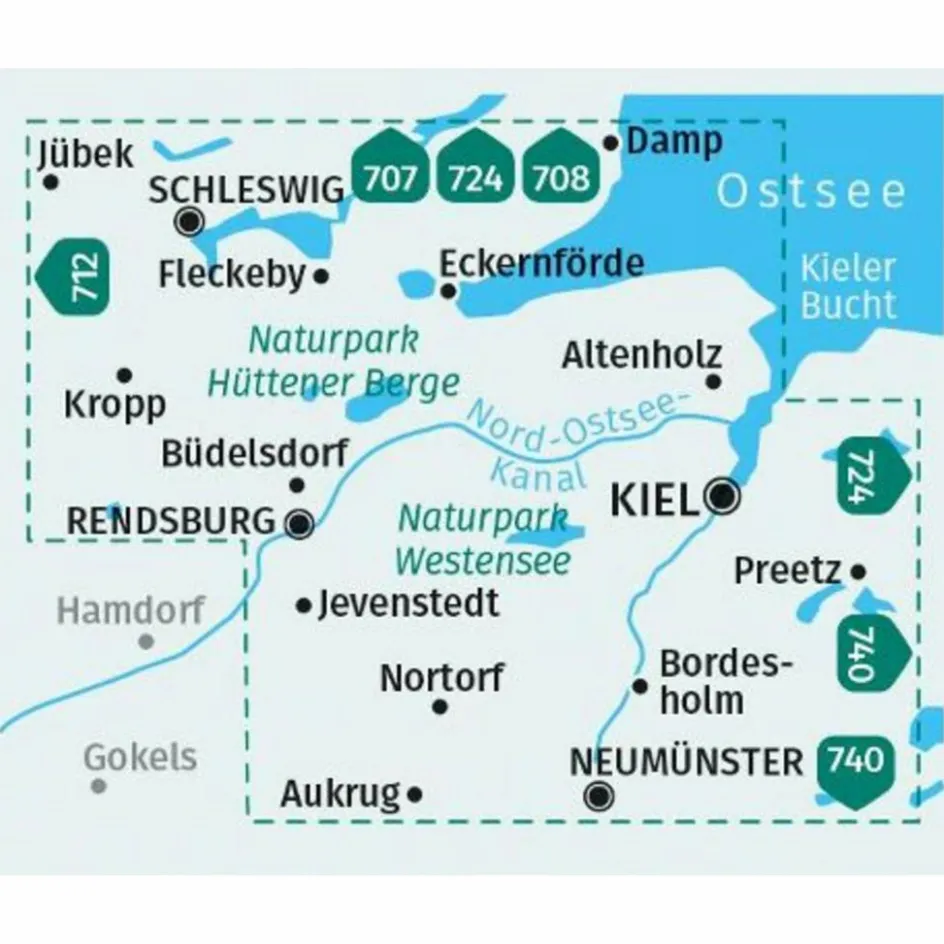 Best KOMPASS WANDERKARTE 714 KIEL, RENDSBURG, SCHLESWIG 1:50.000 Wanderkarten Und Winterkarten|Wanderkarten Und Winterkarten