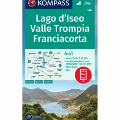 Sale KOMPASS WANDERKARTE 106 LAGO D'ISEO, VALLE TROMPIA Wanderkarten Und Winterkarten|Wanderkarten Und Winterkarten