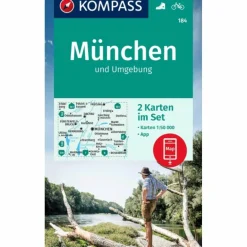 Wanderkarten Und Winterkarten|Wanderkarten Und Winterkarten^KOMPASS WANDERKARTE 184 MÜNCHEN UND UMGEBUNG