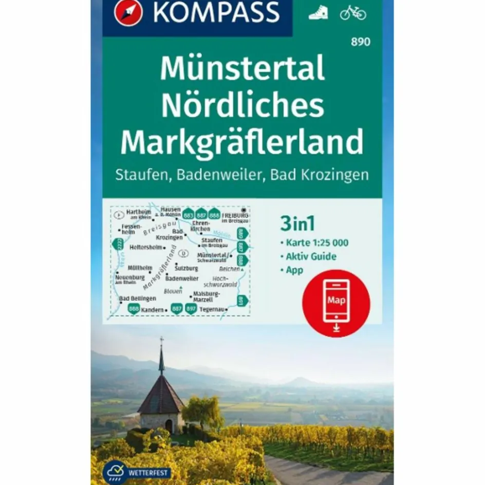 Clearance KOMPASS WANDERKARTE 890 MÜNSTERTAL, NÖRDL. MARKGRÄFLERLAND Wanderkarten Und Winterkarten|Wanderkarten Und Winterkarten