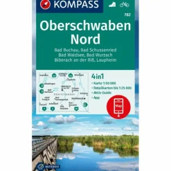 Wanderkarten Und Winterkarten|Wanderkarten Und Winterkarten^KOMPASS WANDERKARTE 782 OBERSCHWABEN NORD 1:50.000