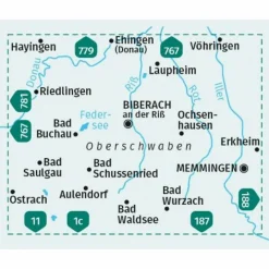 Wanderkarten Und Winterkarten|Wanderkarten Und Winterkarten^KOMPASS WANDERKARTE 782 OBERSCHWABEN NORD 1:50.000
