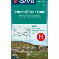 Wanderkarten Und Winterkarten|Wanderkarten Und Winterkarten^KOMPASS WANDERKARTE 750 OSNABRÜCKER LAND