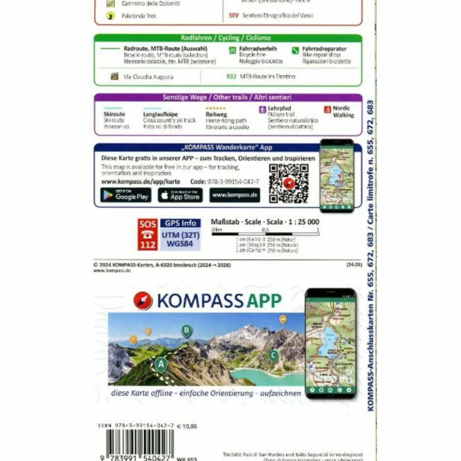 Discount KOMPASS WANDERKARTE 653 PALE DI SAN MARTINO Wanderkarten Und Winterkarten|Wanderkarten Und Winterkarten