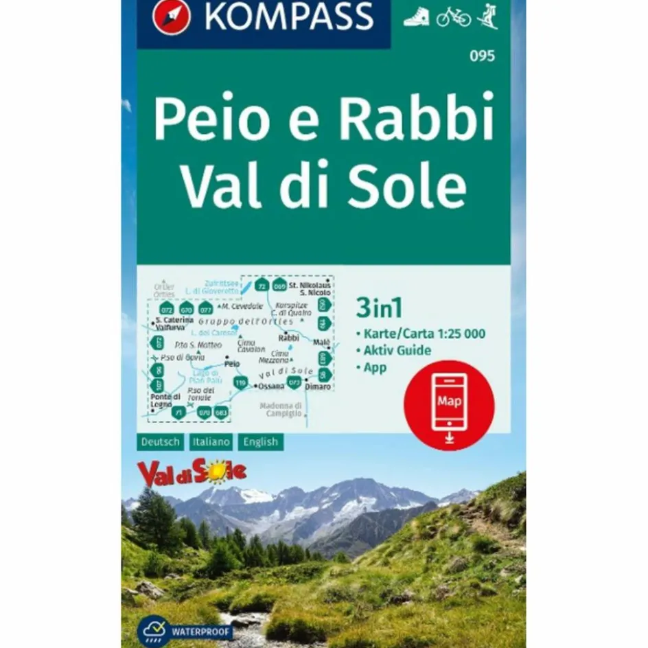 Clearance KOMPASS WANDERKARTE 095 PEIO E RABBI, VAL DI SOLE 1:25.000 Wanderkarten Und Winterkarten|Wanderkarten Und Winterkarten