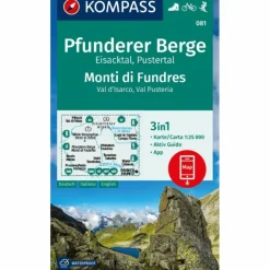 Wanderkarten Und Winterkarten|Wanderkarten Und Winterkarten^KOMPASS WANDERKARTE 081 PFUNDERER BERGE 1:25.000