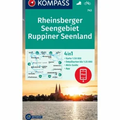 Clearance KOMPASS WANDERKARTE 743 RHEINSBERGER SEENGEBIET Wanderkarten Und Winterkarten|Wanderkarten Und Winterkarten