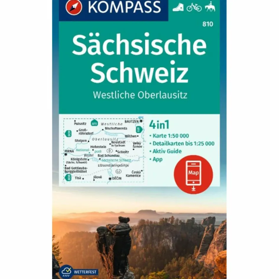 KOMPASS WANDERKARTE 810 SÄCHSISCHE SCHWEIZ Wanderkarten Und Winterkarten|Wanderkarten Und Winterkarten