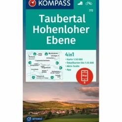 Wanderkarten Und Winterkarten|Wanderkarten Und Winterkarten^KOMPASS WANDERKARTE 772 TAUBERTAL, HOHENLOHER EBENE 1:50.000