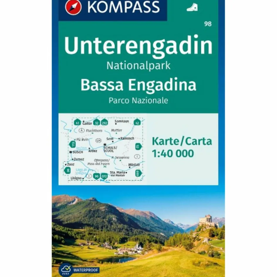 Wanderkarten Und Winterkarten|Wanderkarten Und Winterkarten^KOMPASS WANDERKARTE 98 UNTERENGADIN