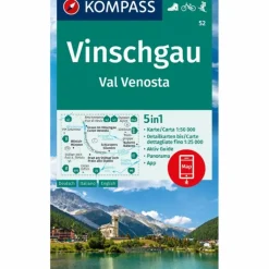 Wanderkarten Und Winterkarten|Wanderkarten Und Winterkarten^KOMPASS WANDERKARTE 52 VINSCHGAU / VAL VENOSTA 1:50.000