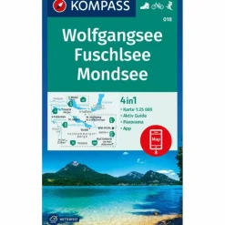 Best KOMPASS WANDERKARTE 018 WOLFGANGSEE, FUSCHLSEE, MONDSEE Wanderkarten Und Winterkarten|Wanderkarten Und Winterkarten