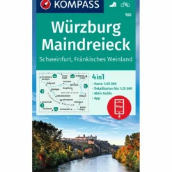 Wanderkarten Und Winterkarten|Wanderkarten Und Winterkarten^KOMPASS WANDERKARTE 166 WÜRZBURG, MAINDREIECK, SCHWEINFURT