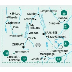 Wanderkarten Und Winterkarten|Wanderkarten Und Winterkarten^KOMPASS WANDERKARTE 117 ZERMATT, SAAS-FEE 1:40.000