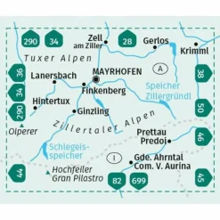 Wanderkarten Und Winterkarten|Wanderkarten Und Winterkarten^KOMPASS WANDERKARTE 37 ZILLERTALER ALPEN, TUXER ALPEN