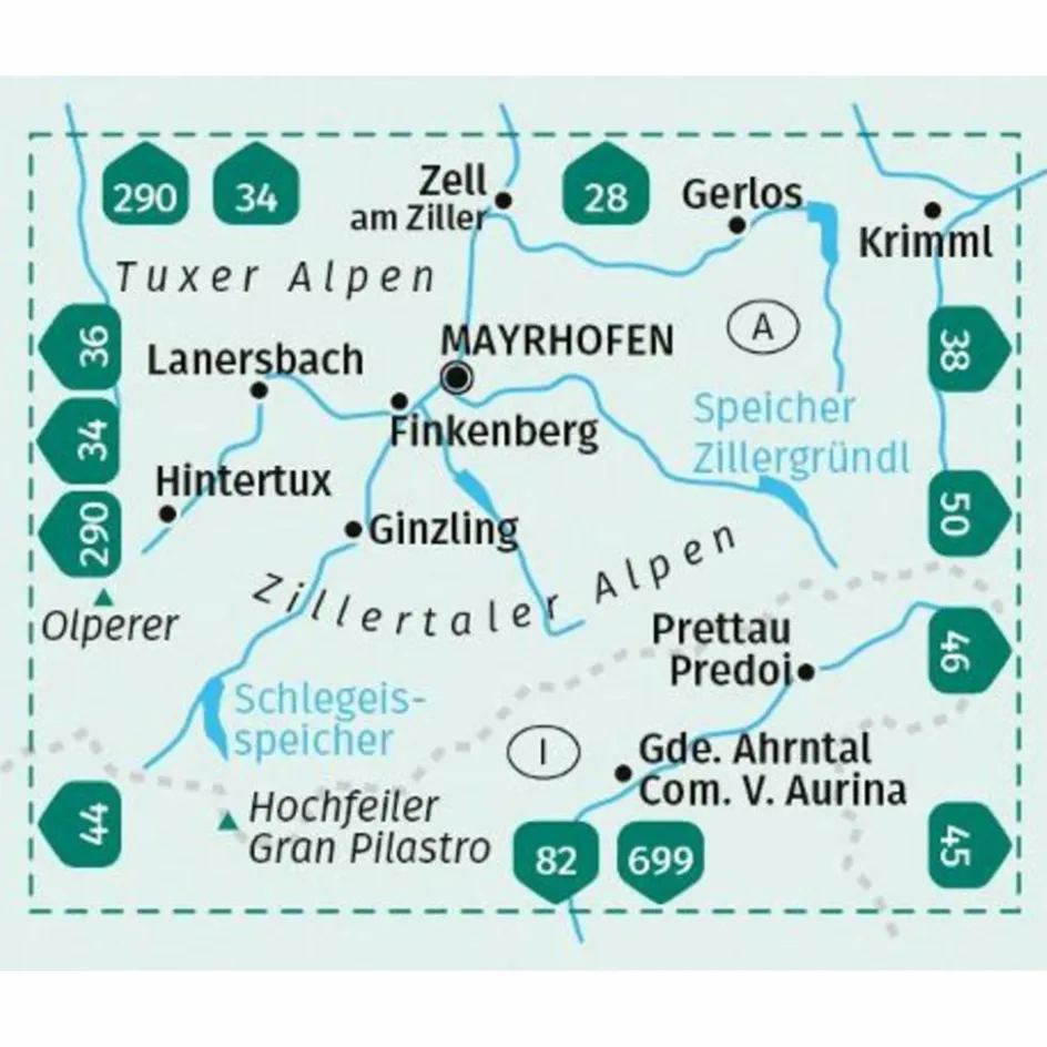 Wanderkarten Und Winterkarten|Wanderkarten Und Winterkarten^KOMPASS WANDERKARTE 37 ZILLERTALER ALPEN, TUXER ALPEN