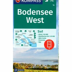 Wanderkarten Und Winterkarten|Wanderkarten Und Winterkarten^KOMPASS WANDERKARTE 1A BODENSEE WEST 1:50.000 - Wanderkarte