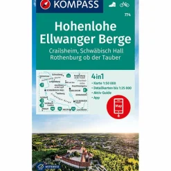 Wanderkarten Und Winterkarten|Wanderkarten Und Winterkarten^KOMPASS WANDERKARTE HOHENLOHE, ELLWANGER BERGE, CRAILSHEIM