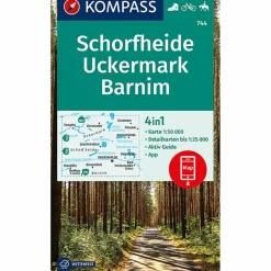 Wanderkarten Und Winterkarten|Wanderkarten Und Winterkarten^KOMPASS WANDERKARTE SCHORFHEIDE, UCKERMARK, BARNIM 1:50 000