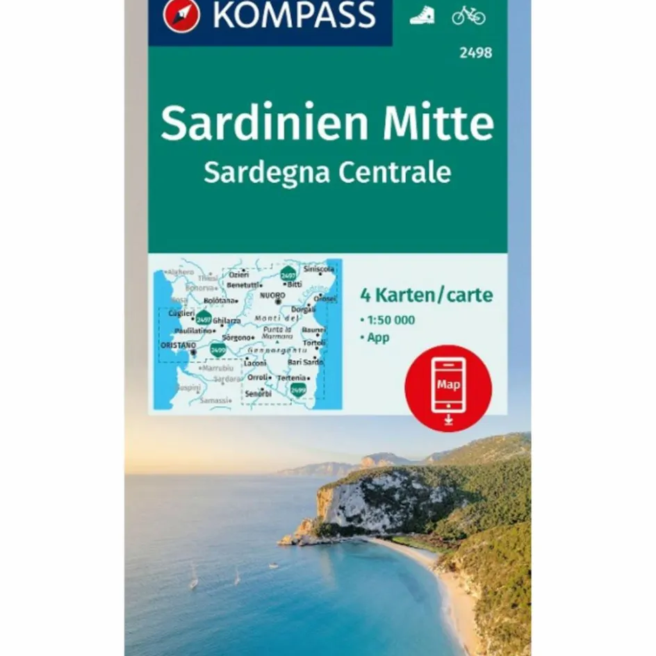 Discount KOMPASS WANDERKARTEN-SET 2498 SARDINIEN MITTE Wanderkarten Und Winterkarten|Wanderkarten Und Winterkarten