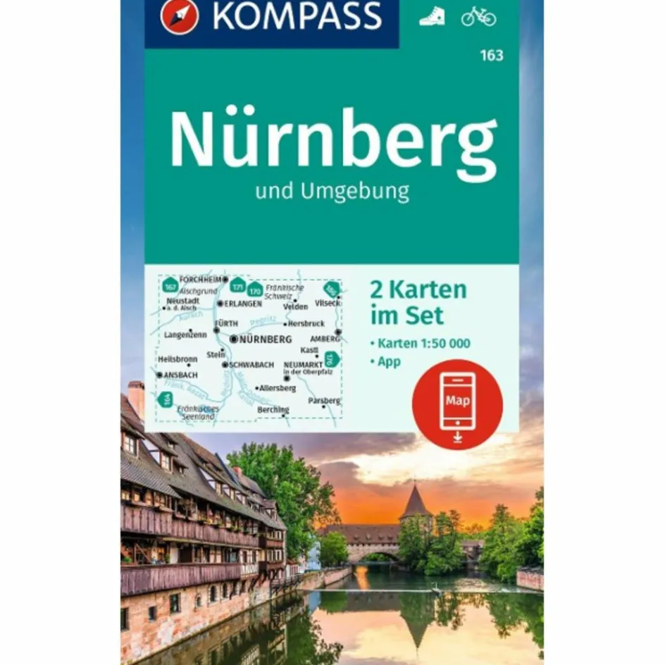 Wanderkarten Und Winterkarten|Wanderkarten Und Winterkarten^KOMPASS WANDERKARTEN-SET 163 NÜRNBERG UND UMGEBUNG
