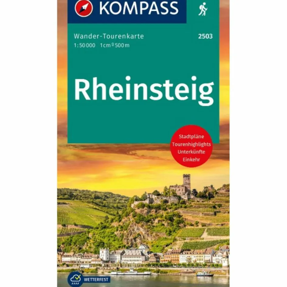 Discount KOMPASS WANDER-TOURENKARTE RHEINSTEIG 1:50.000 Wanderkarten Und Winterkarten|Wanderkarten Und Winterkarten