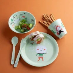 KOZIOL Campingtöpfe Und Campinggeschirr^PLATE + BOWL + CUP + CUTLERY SET HOP ON AT HOME SET OF 4 - Campinggeschirr