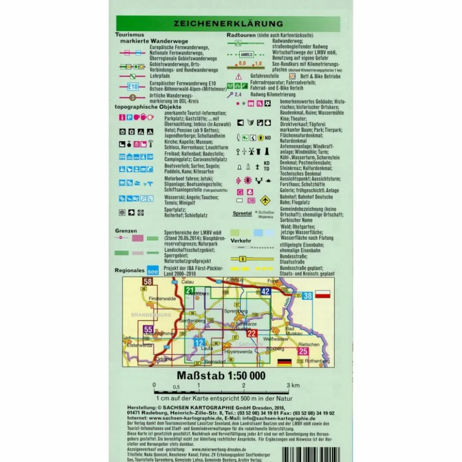 Wanderkarten Und Winterkarten|Wanderkarten Und Winterkarten^LAUSITZER SEENLAND 1:50000 - Wanderkarte