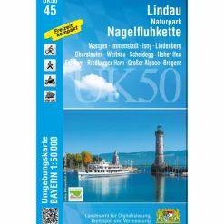 Fahrradkarten|Wanderkarten Und Winterkarten^LINDAU, NATURPARK NAGELFLUHKETTE 1:50000 (UK50-45)